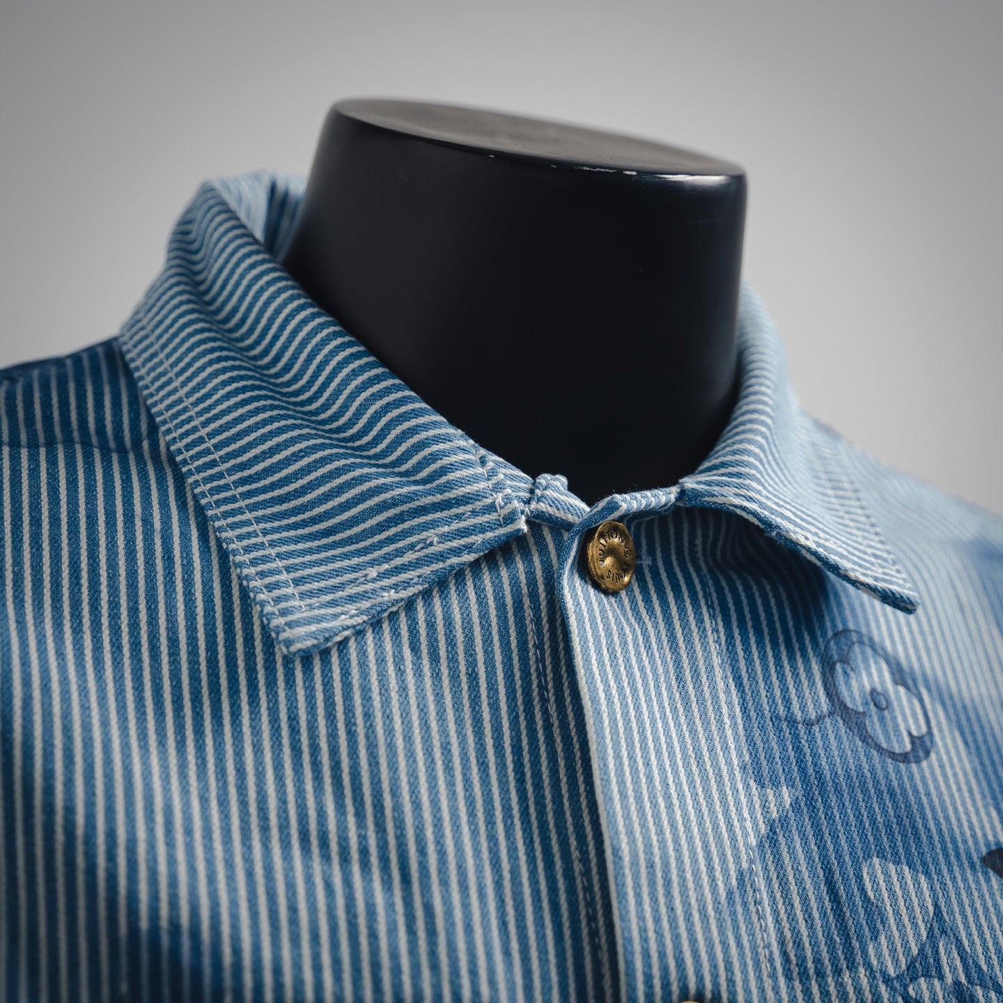 LV Striped Monogram Workwear Denim Shirt
