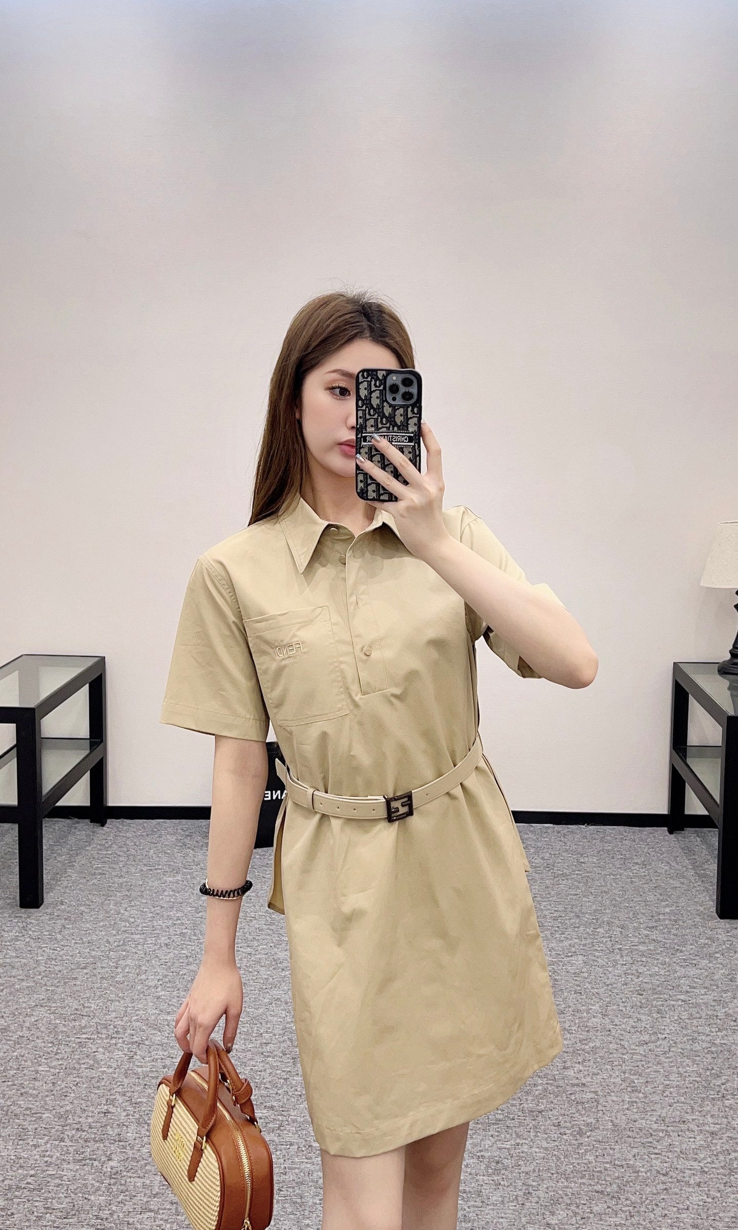 Fendi Brown Denim Dress