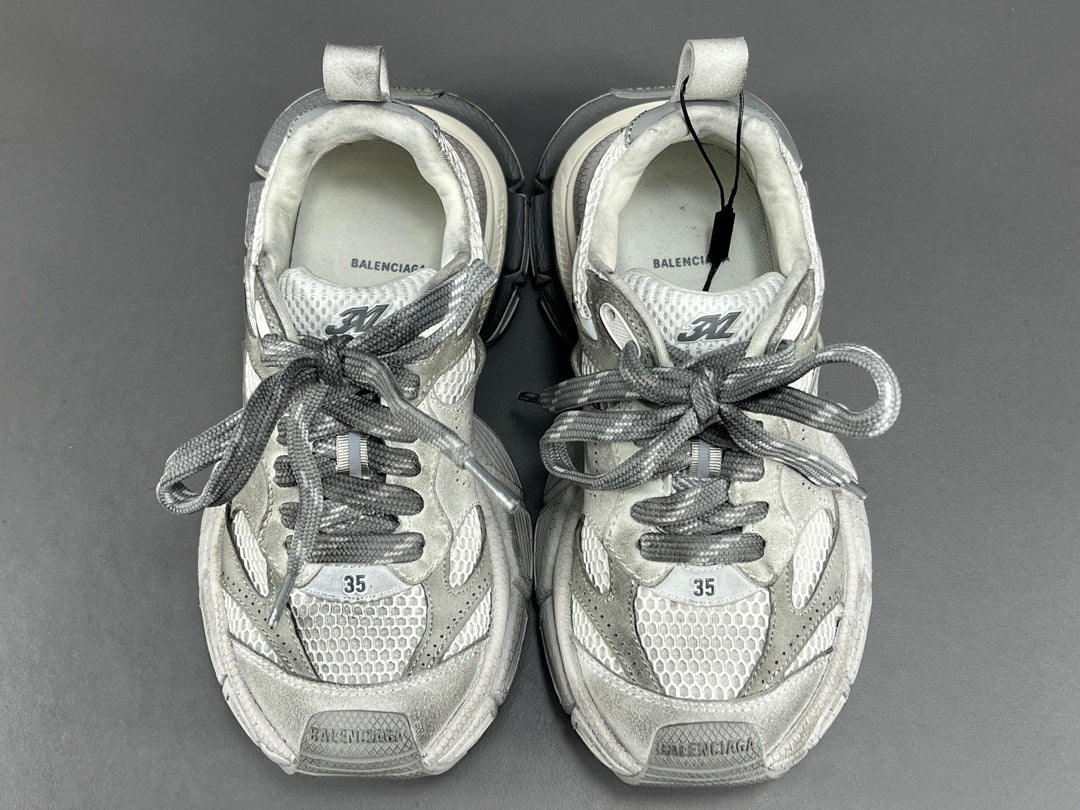 Balenciag! 10.5th generation 3XL Mesh Round Lace-Up Distressed Sole Low-Top Sneaker