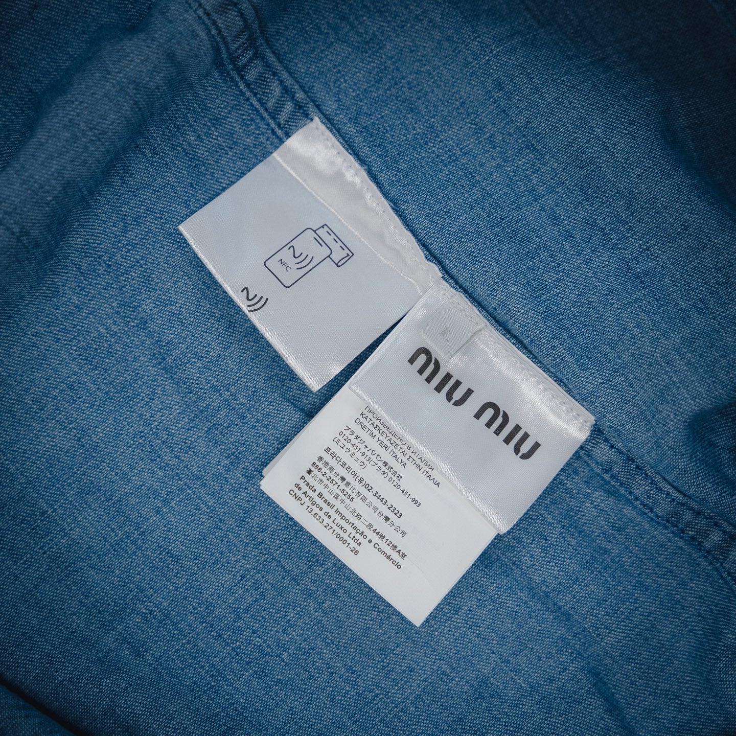 Miu Mi! Blue Denim Shirt