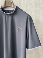 T-shirt ras du cou avec plaque logo Brunello Cucinell!