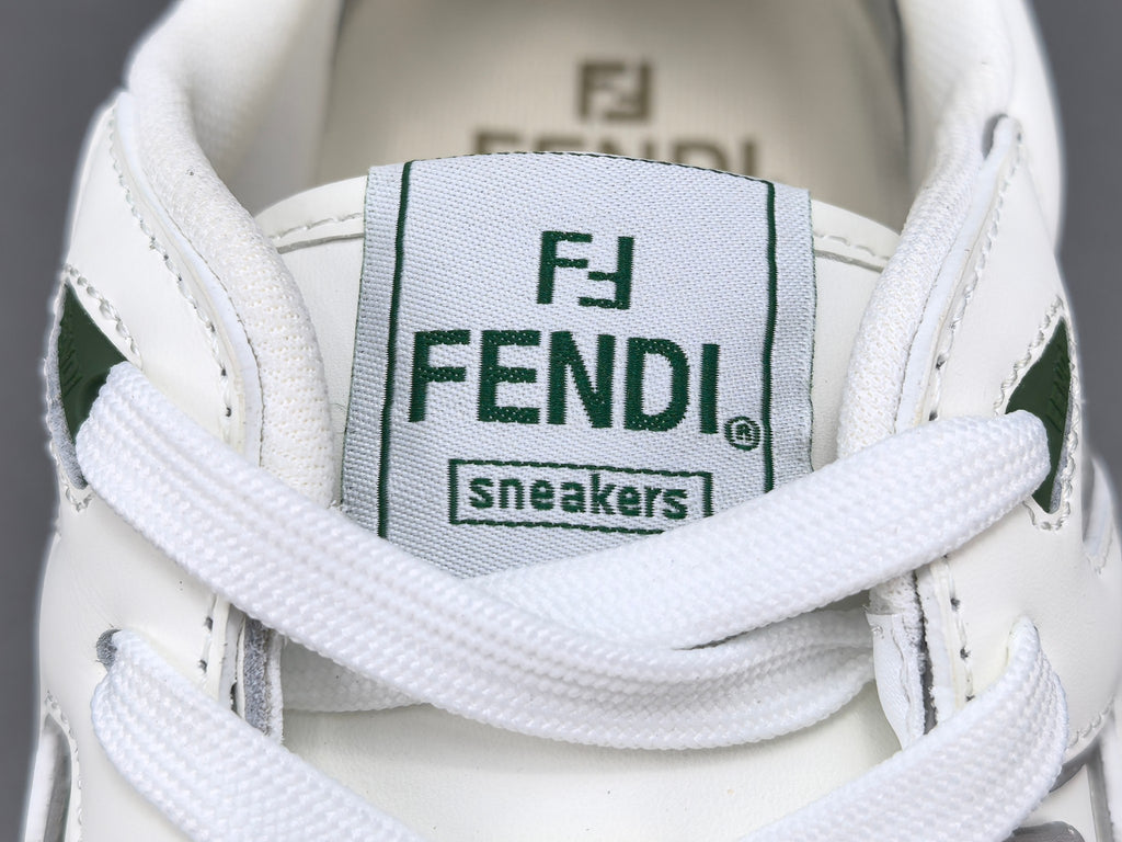 Fend! Match Sneakers FF Jacquard White Suede Fabric Low Tops