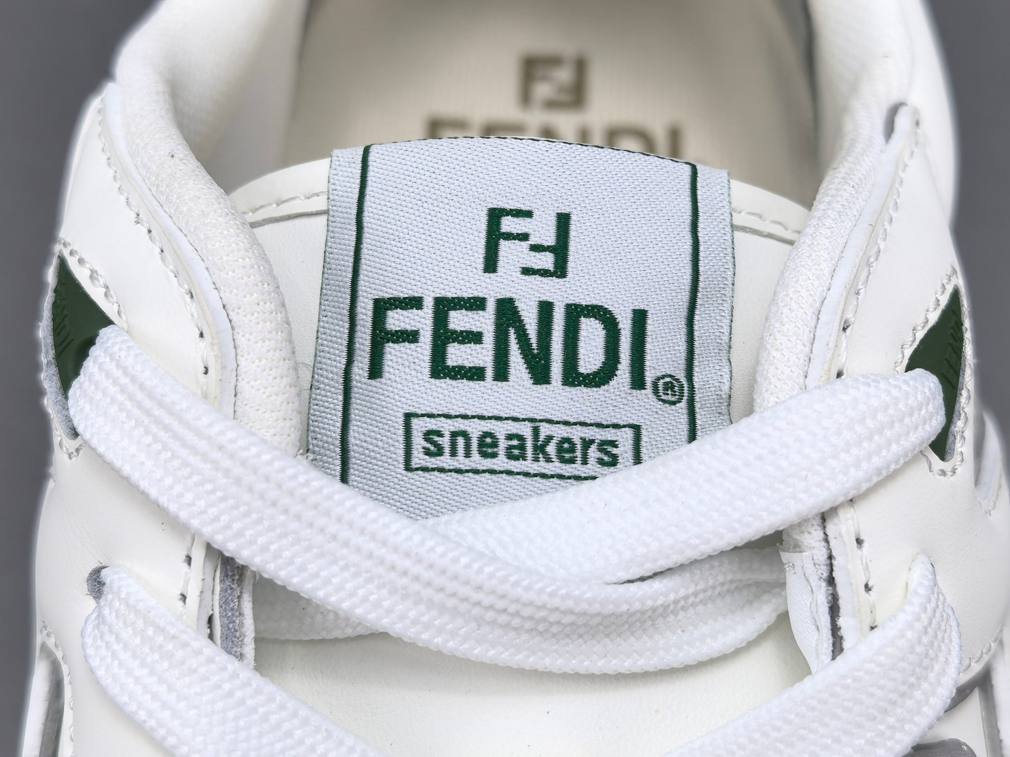 Fend! Match Sneakers FF Jacquard White Suede Fabric Low Tops