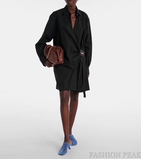 Loewe Draped Poplin Mini Shirtdress