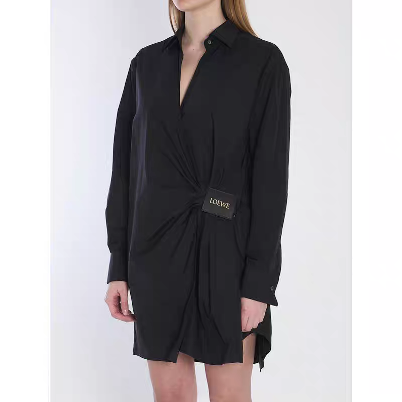 Loewe Draped Poplin Mini Shirtdress