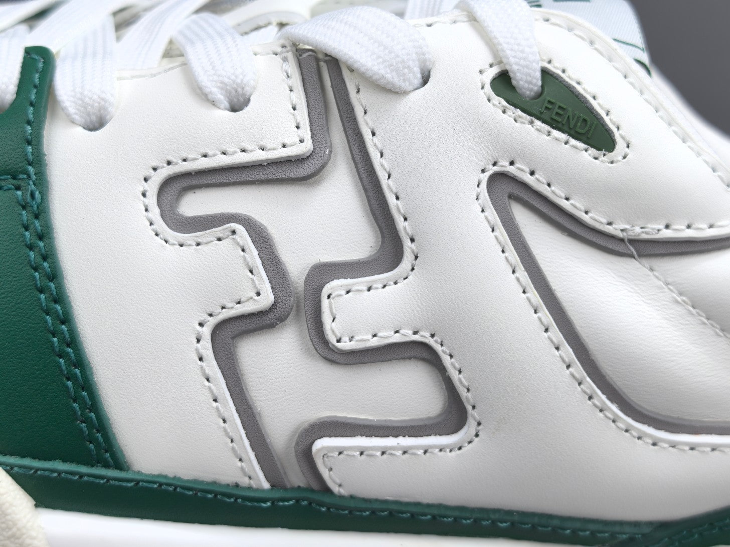 Fend! Match Sneakers FF Jacquard White Suede Fabric Low Tops
