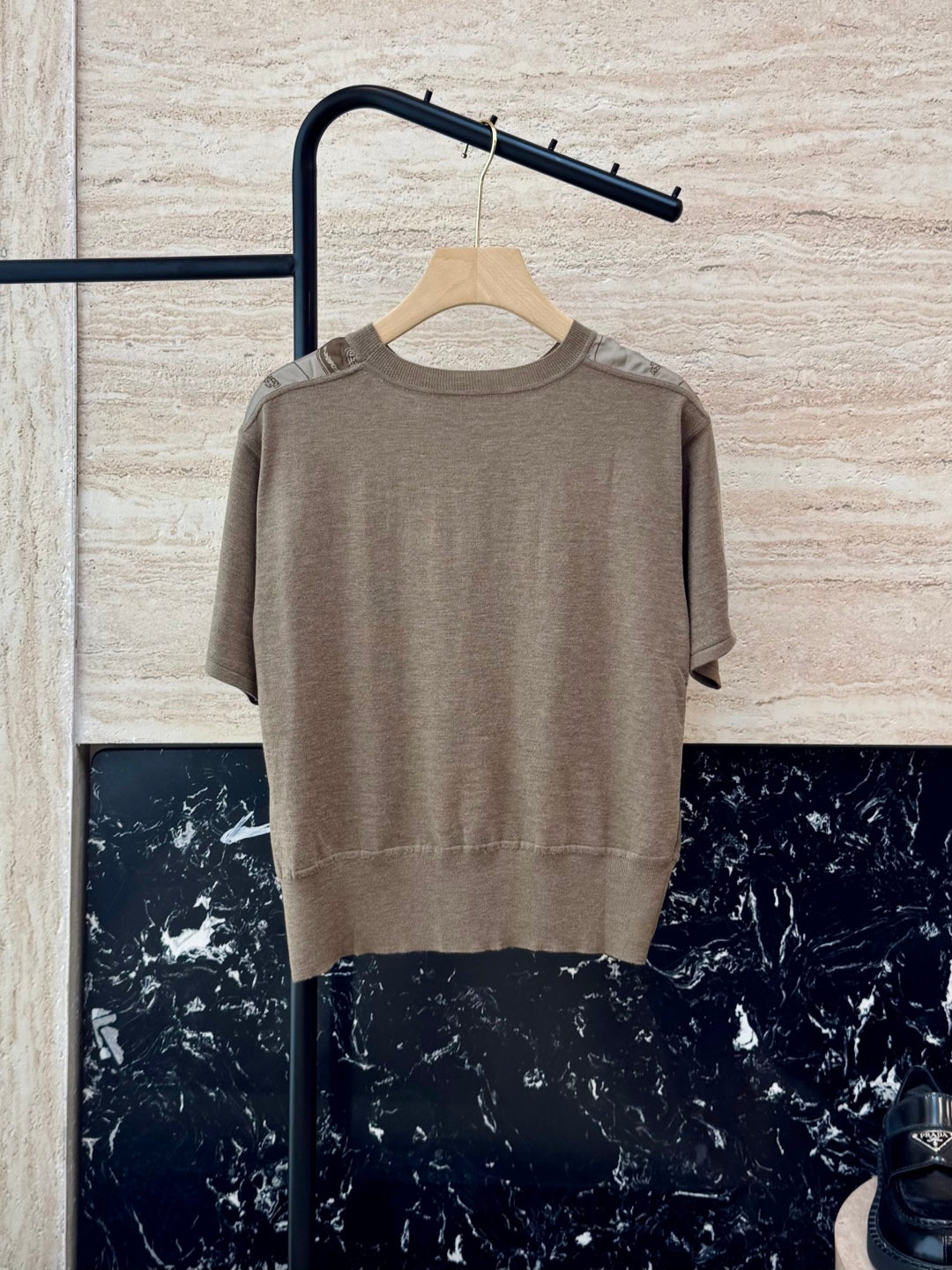 Hermè! silk cotton short-sleeved top purple