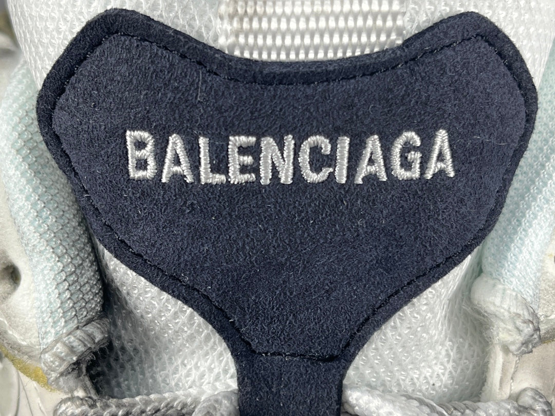 Balenciag! Cargo Round Toe Lace-Up Sneakers in White & gray
