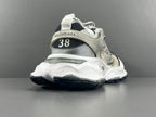 Balenciag! Cargo Round Toe Lace-Up Sneakers in White & gray