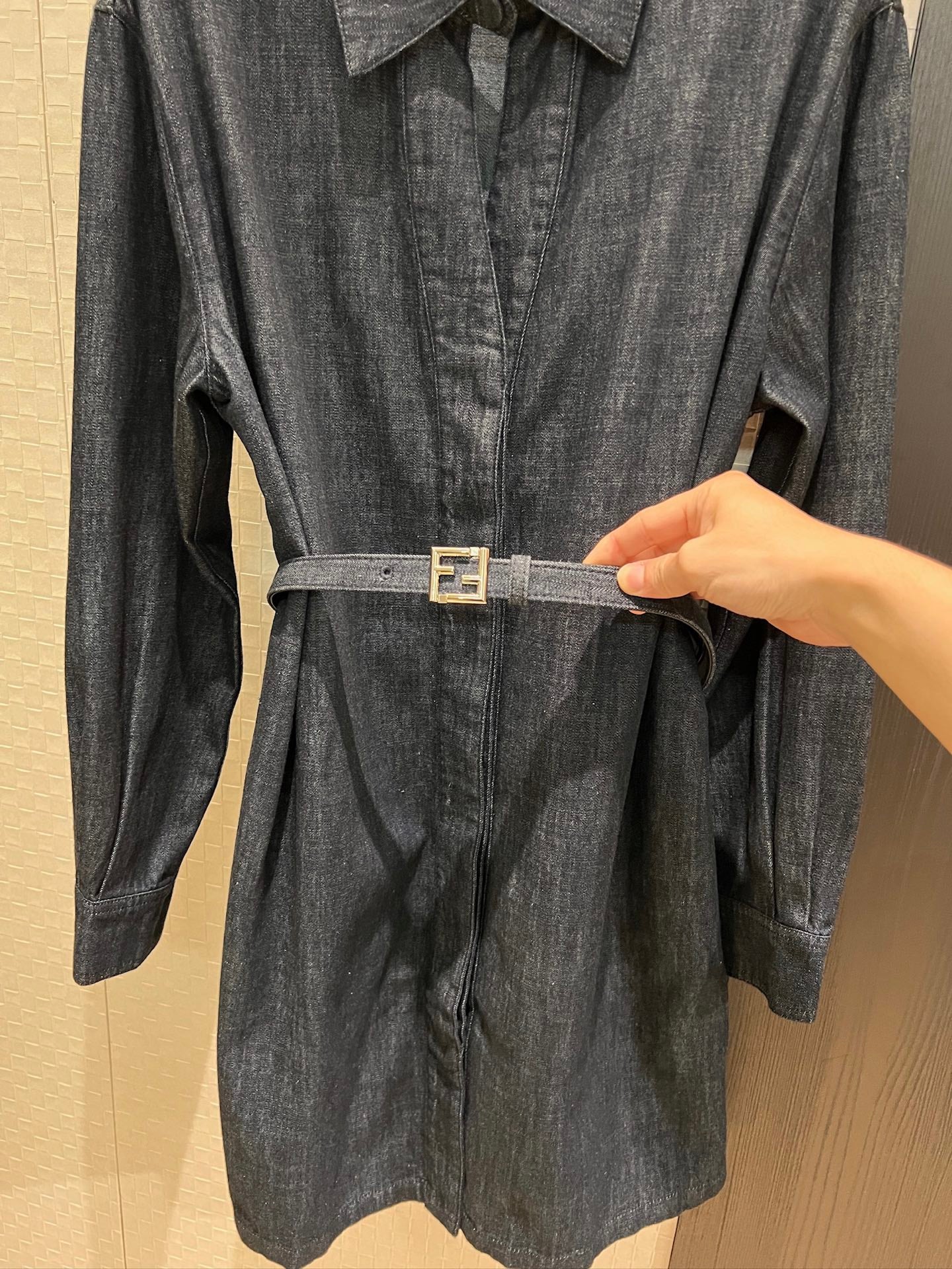 Fendi Short Shirt Collar Neck Dress