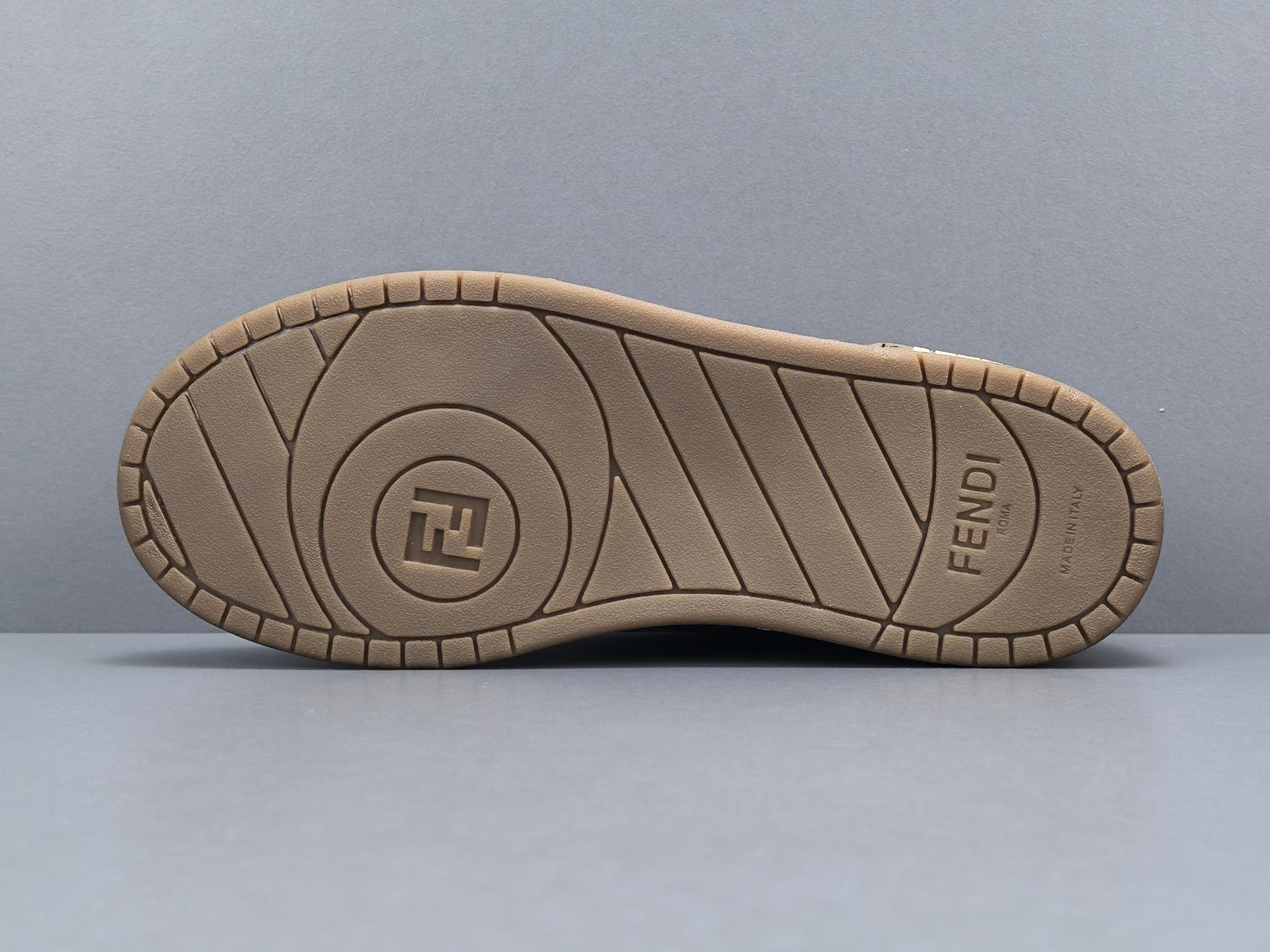 Fend! Match Sneakers Brown FF Jacquard & Black Suede Fabric Low Tops