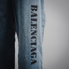 Balenciag! Stencil Hybrid Wide Leg Jeans
