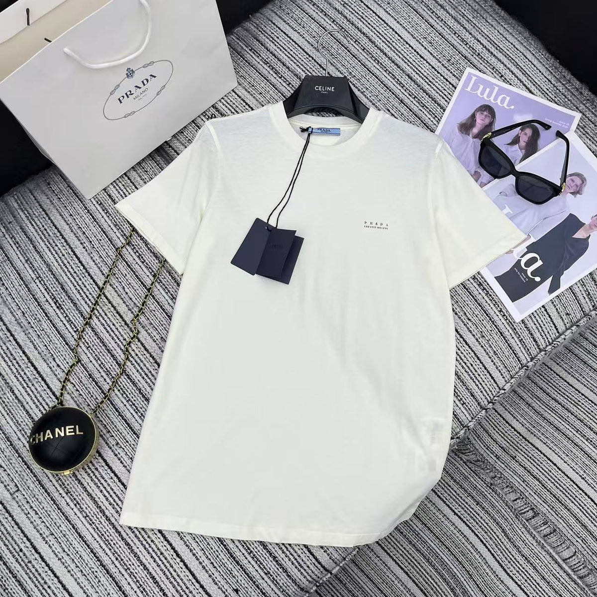 Prad! print short-sleeved round neck T-shirt