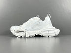 Balenciag! 3xl Mesh Lace-Up Distressed Sneaker in White