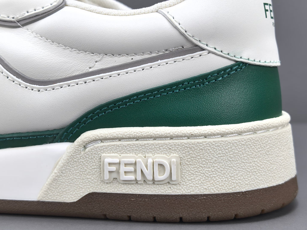 Fend! Match Sneakers FF Jacquard White Suede Fabric Low Tops