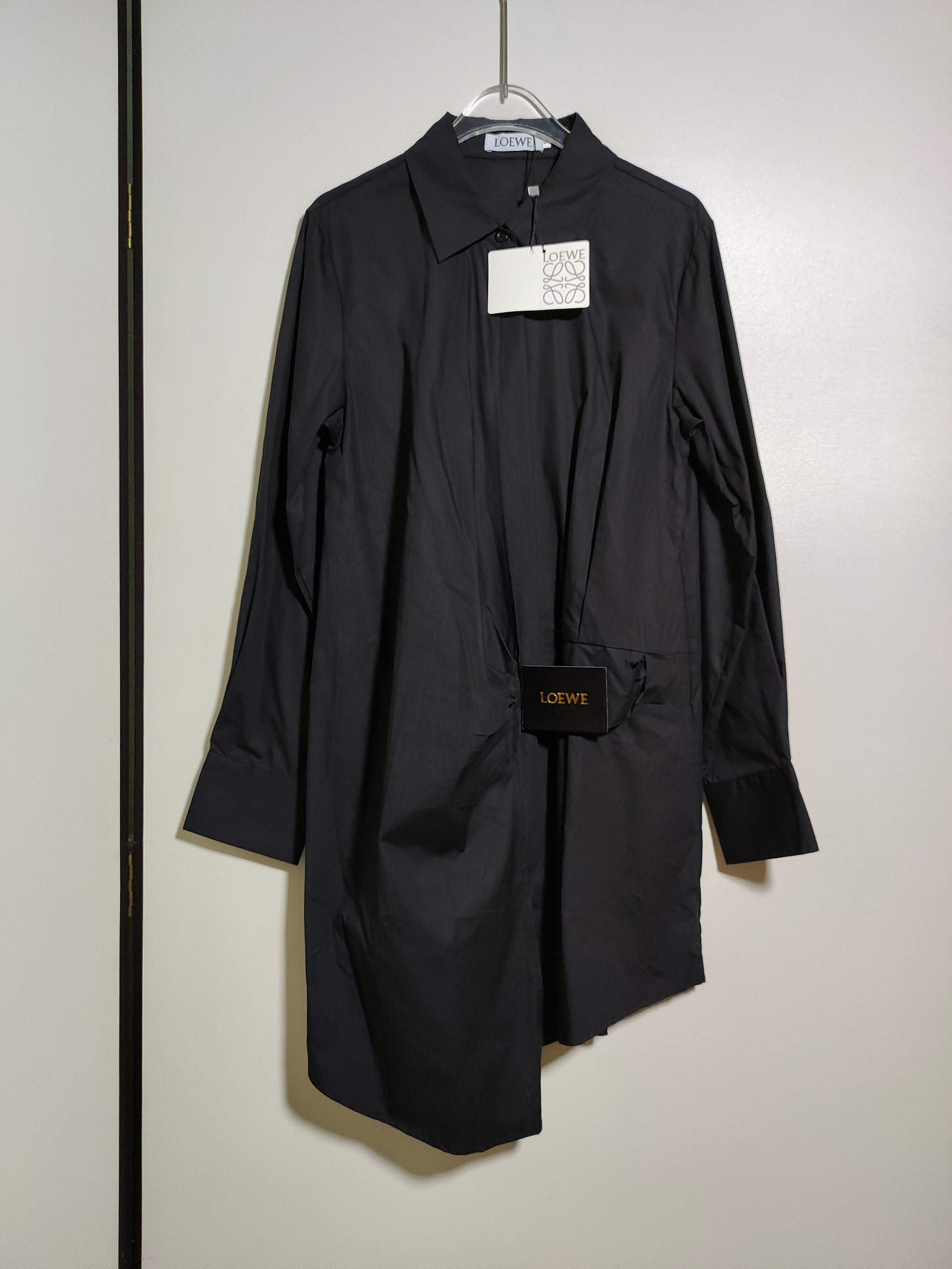 Loewe Draped Poplin Mini Shirtdress