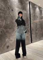 LV Embroidered Denim Pants 'Light Blue'