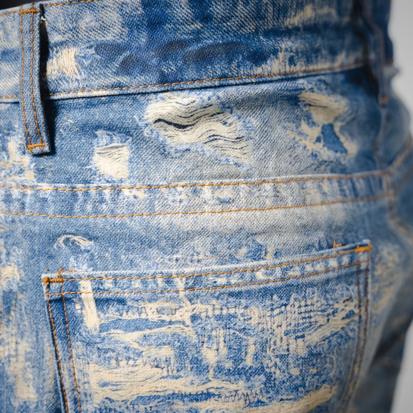 GIVENCH! Blue Distressed Straight-Leg Jeans